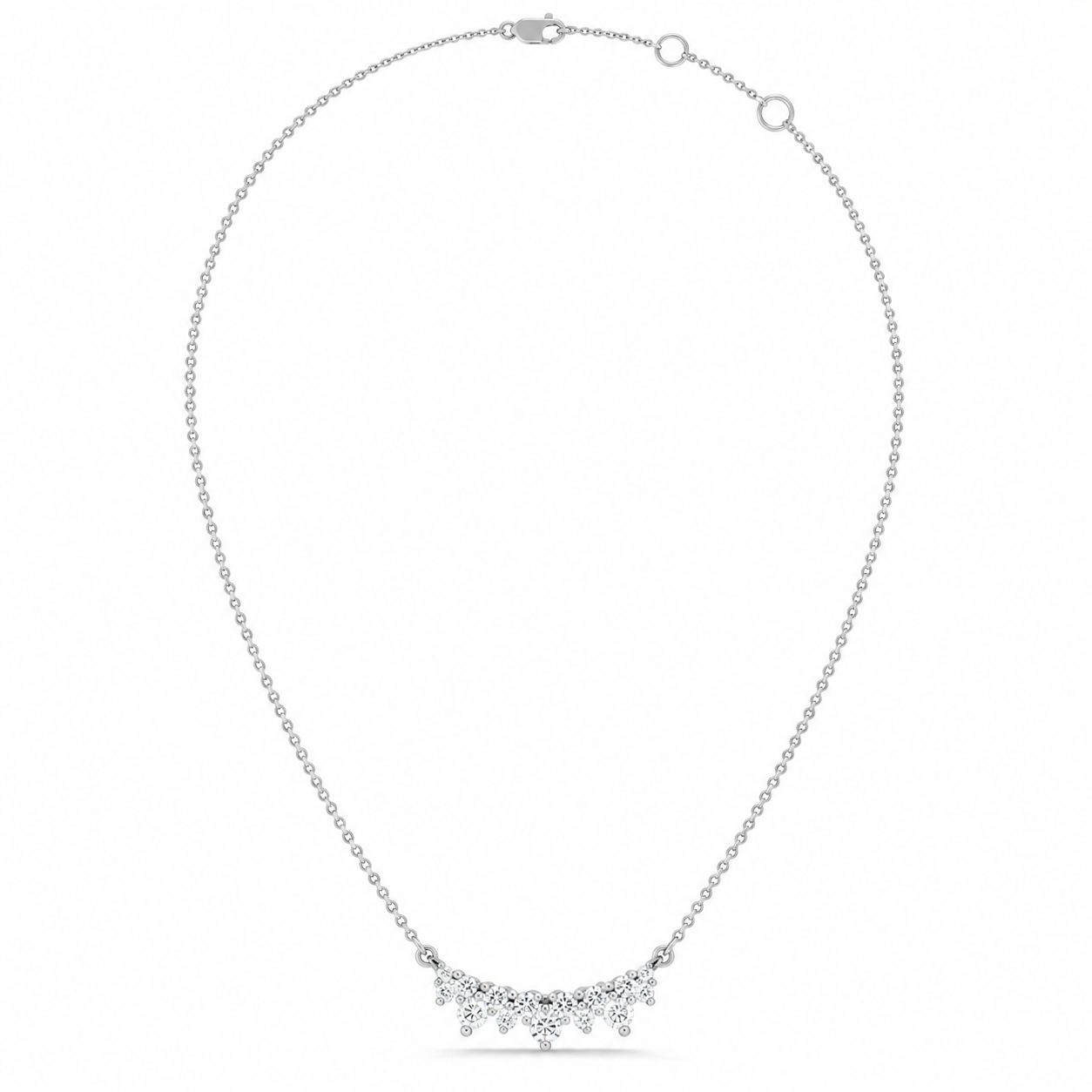 Dainty Diamond Wave Pendant Necklace – 0.17 CTW