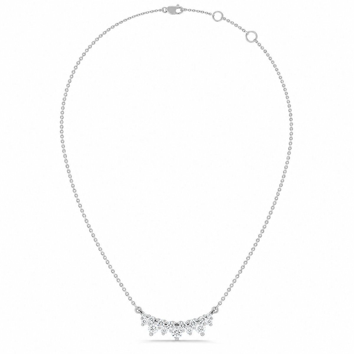 Dainty Diamond Wave Pendant Necklace – 0.17 CTW