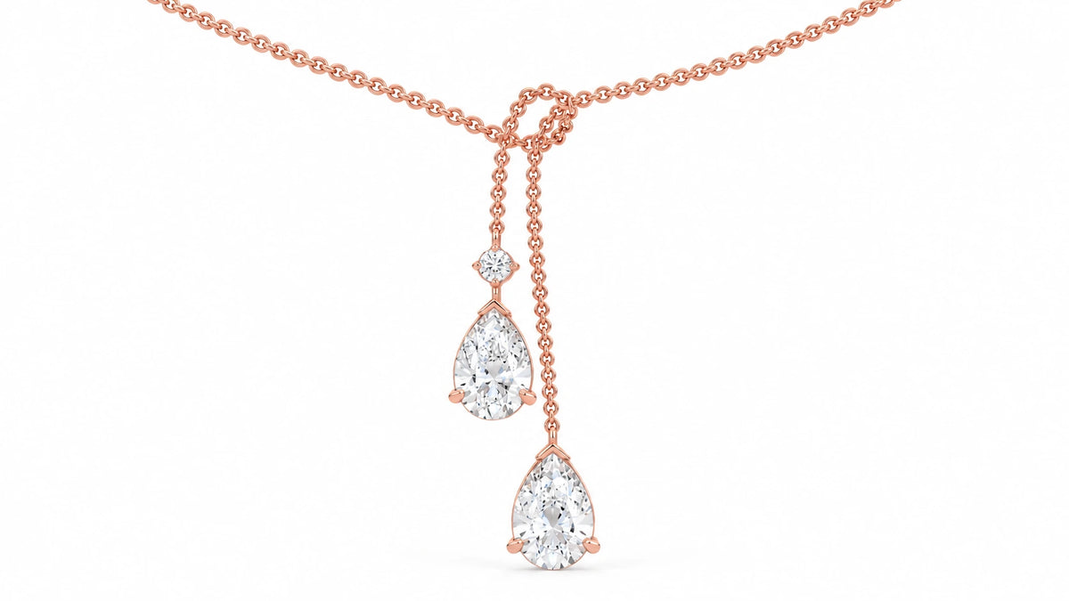 4.11-ctw-pear-cut-diamond-lariat-necklace-rose-gold-front-view