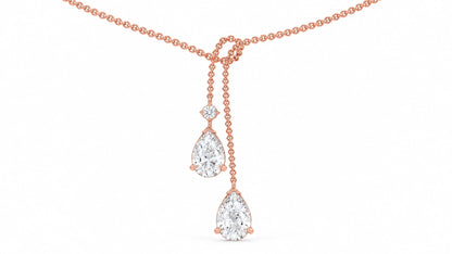 4.11-ctw-pear-cut-diamond-lariat-necklace-rose-gold-front-view