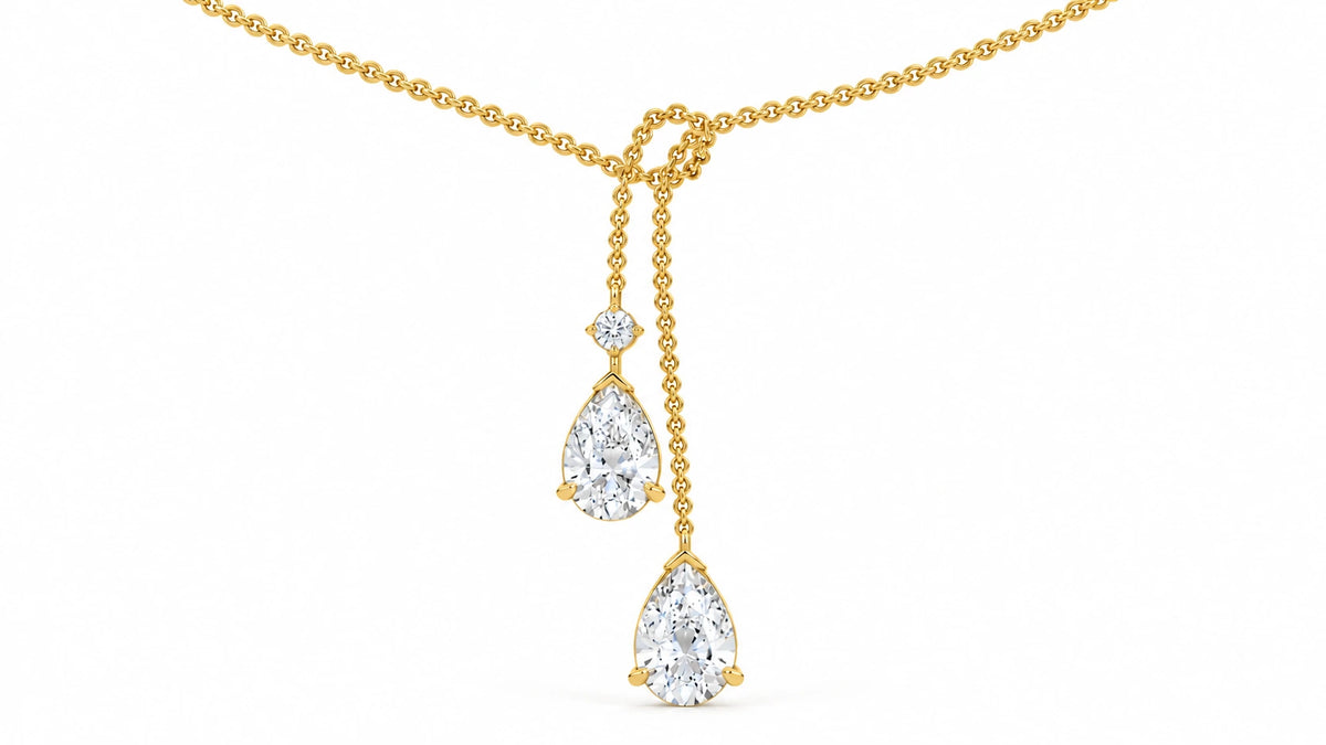 4.11-ctw-pear-cut-diamond-lariat-necklace-yellow-gold-front-view