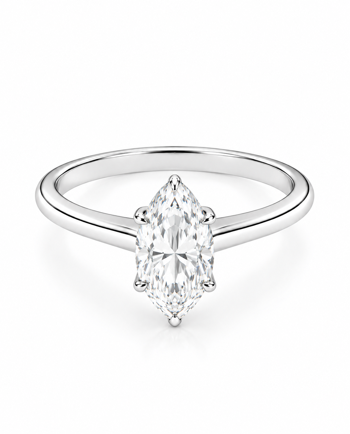0.96 CTW Marquise Shaped Diamond Engagement Ring