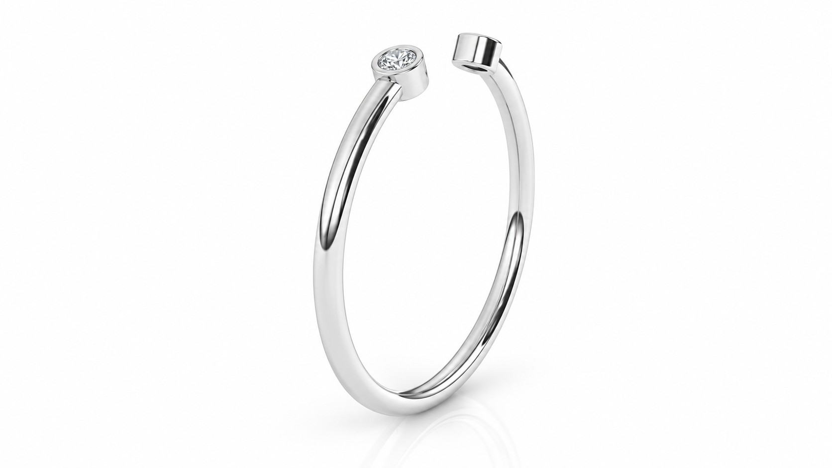 0.03 CTW Diamond Open Cuff Ring