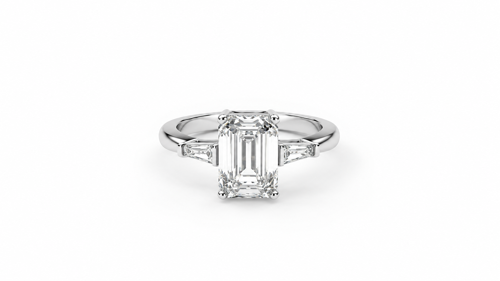 2.20 CTW Emerald Cut Diamond Engagement Ring