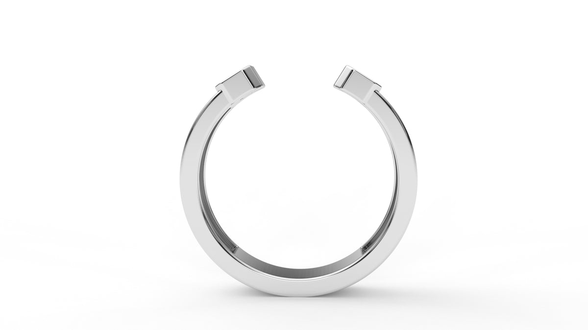 0.45 CTW Diamond Open Cuff Baguette Ring