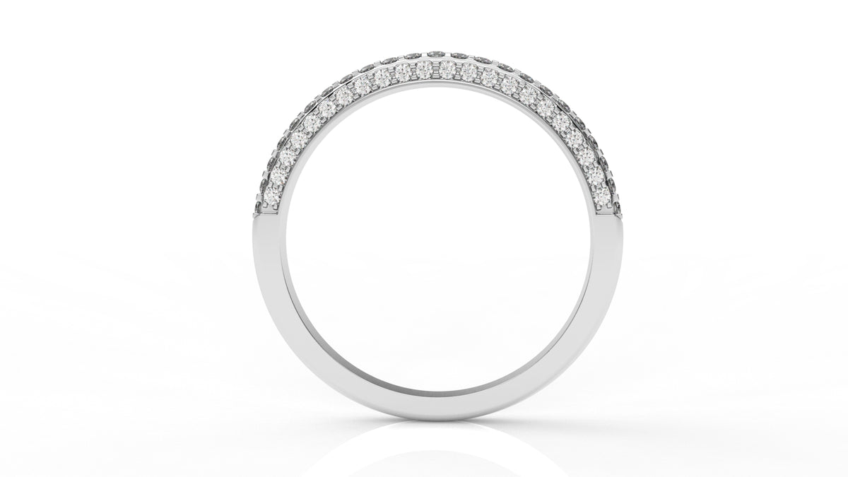 Silver ring with embedded diamonds GLAM NYC