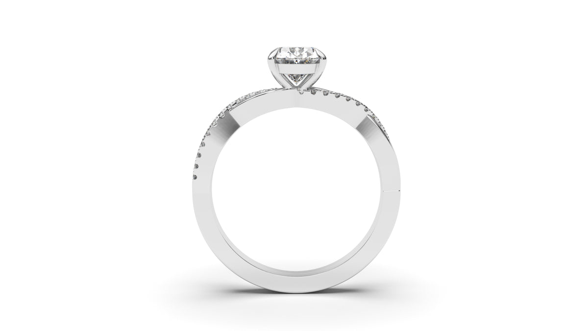 1.125 CTW Oval Diamond Split Shank Engagement Ring