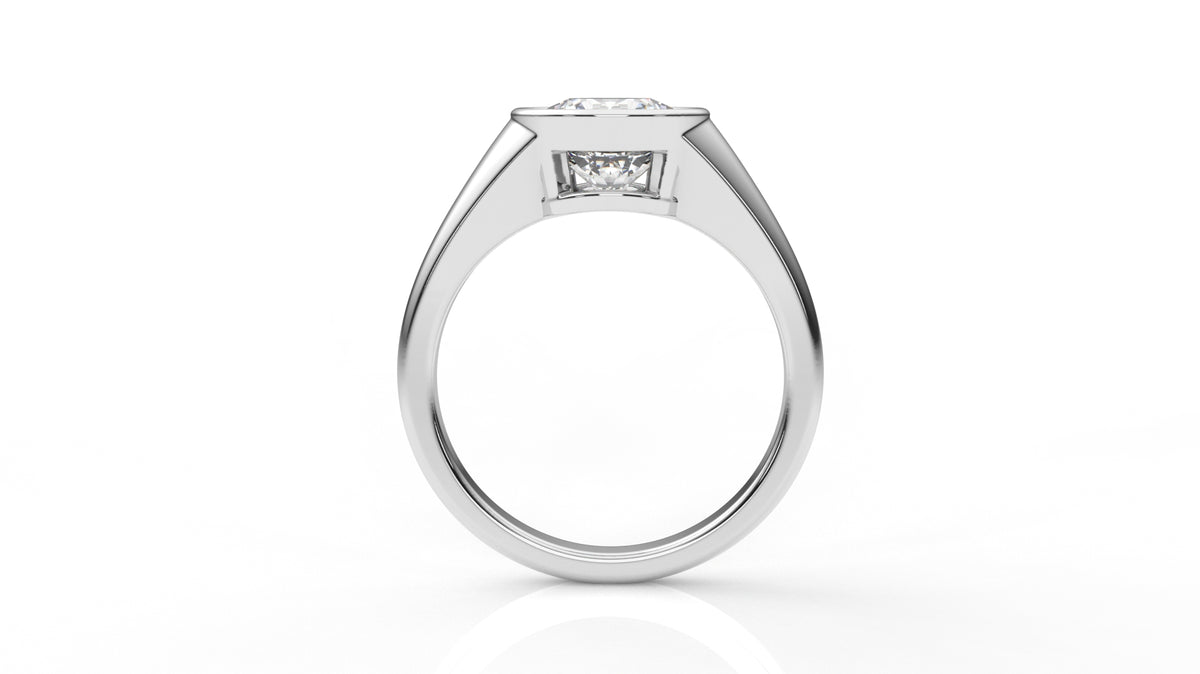 2ct Diamond Vintage Bezel-Set Round Diamond Solitaire Ring