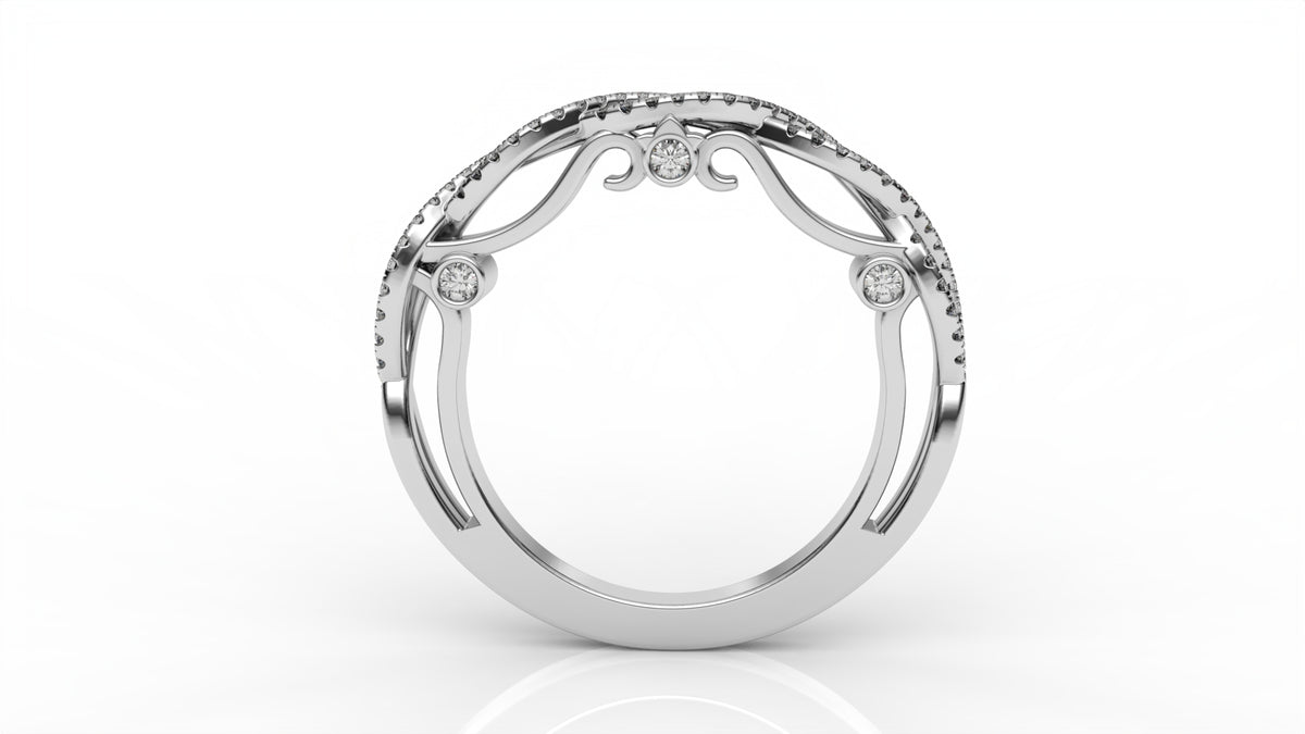 Silver ring with diamond accents GLAM NYC