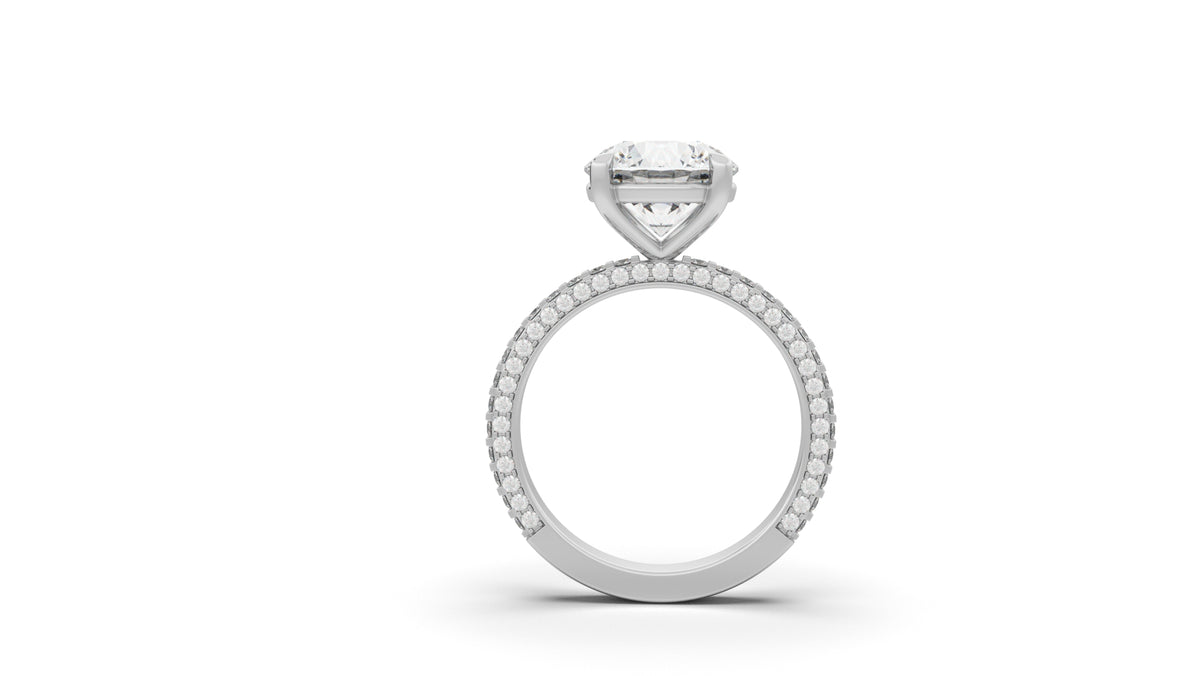 3.76 CTW Oval Diamond Pavé Engagement Ring