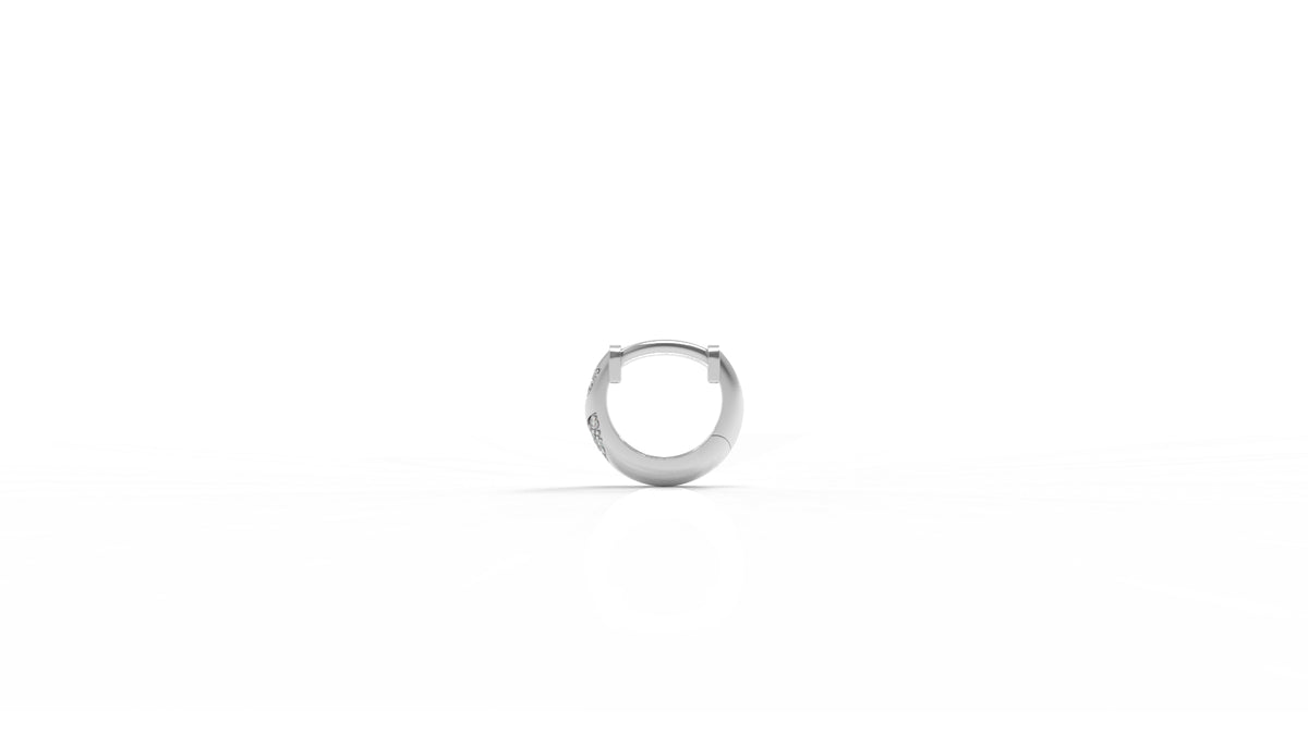 Silver hoop earrings with diamonds GLAM NYC