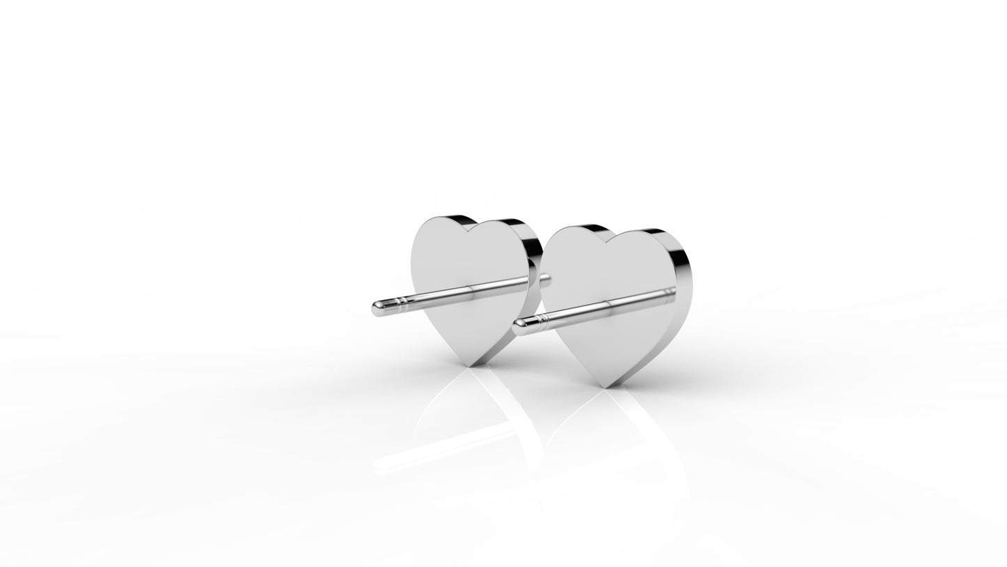 Double Heart Pavé Lab Diamond Stud Earrings