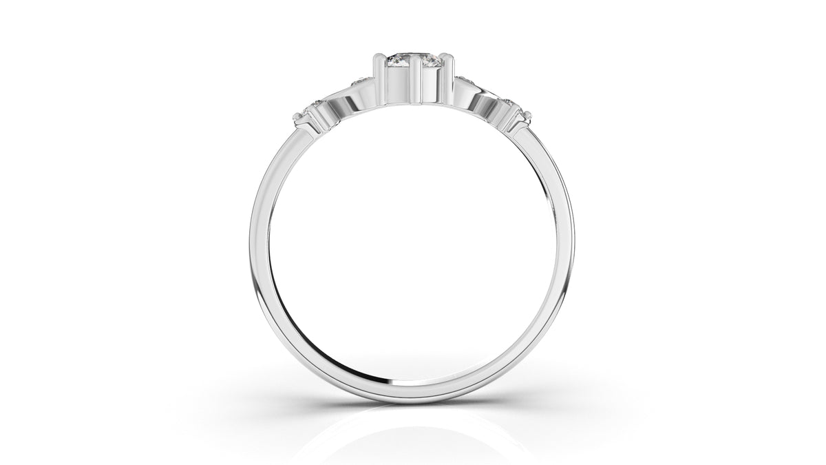 Silver ring with diamonds GLAM NYC