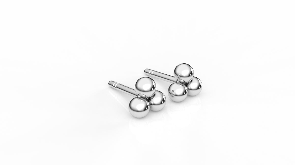 Silver sphere earrings GLAM NYC