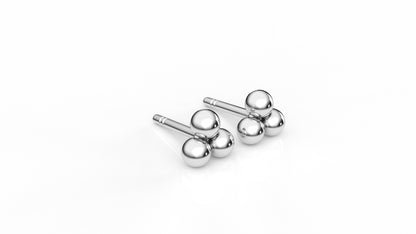 Silver sphere earrings GLAM NYC