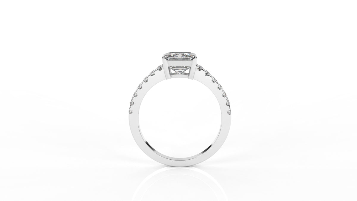 Silver ring with a diamond GLAM NYC