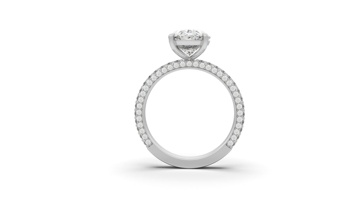 3.76 CTW Oval Diamond Pavé Engagement Ring