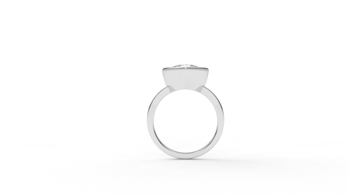 6.20 CTW Pear Cut Diamond Bezel Solitaire Engagement Ring