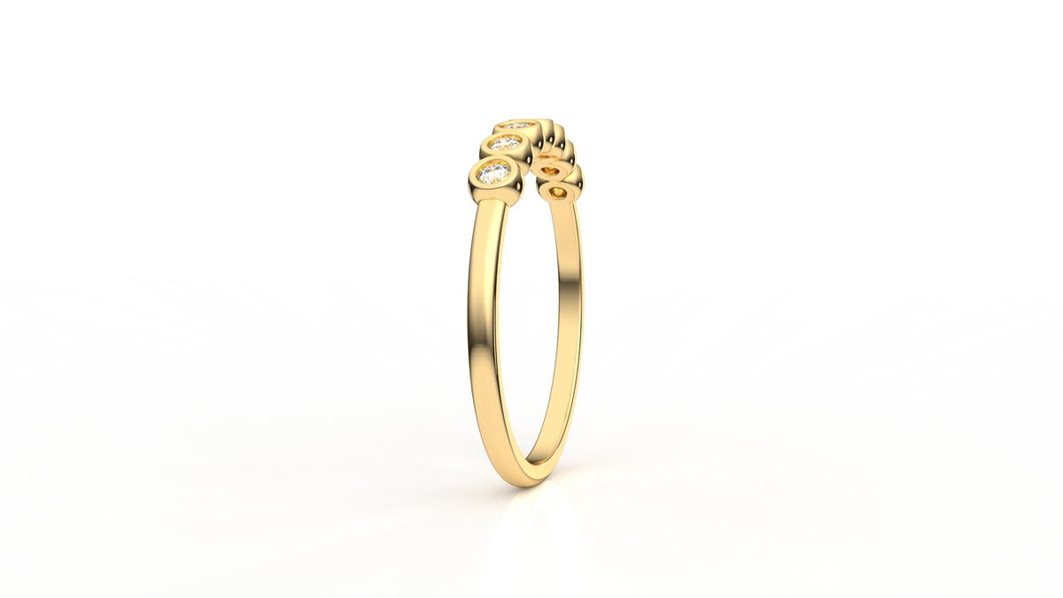 Gold ring with small diamonds GLAM NYC