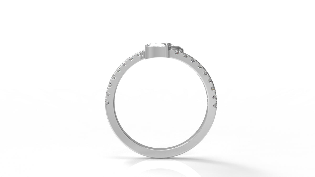 Silver ring with diamonds GLAM NYC