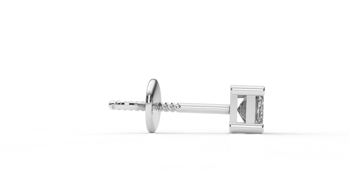 Emerald-Cut Diamond Stud Earrings