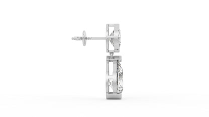 14 CTW Pear Diamond Drop Earrings