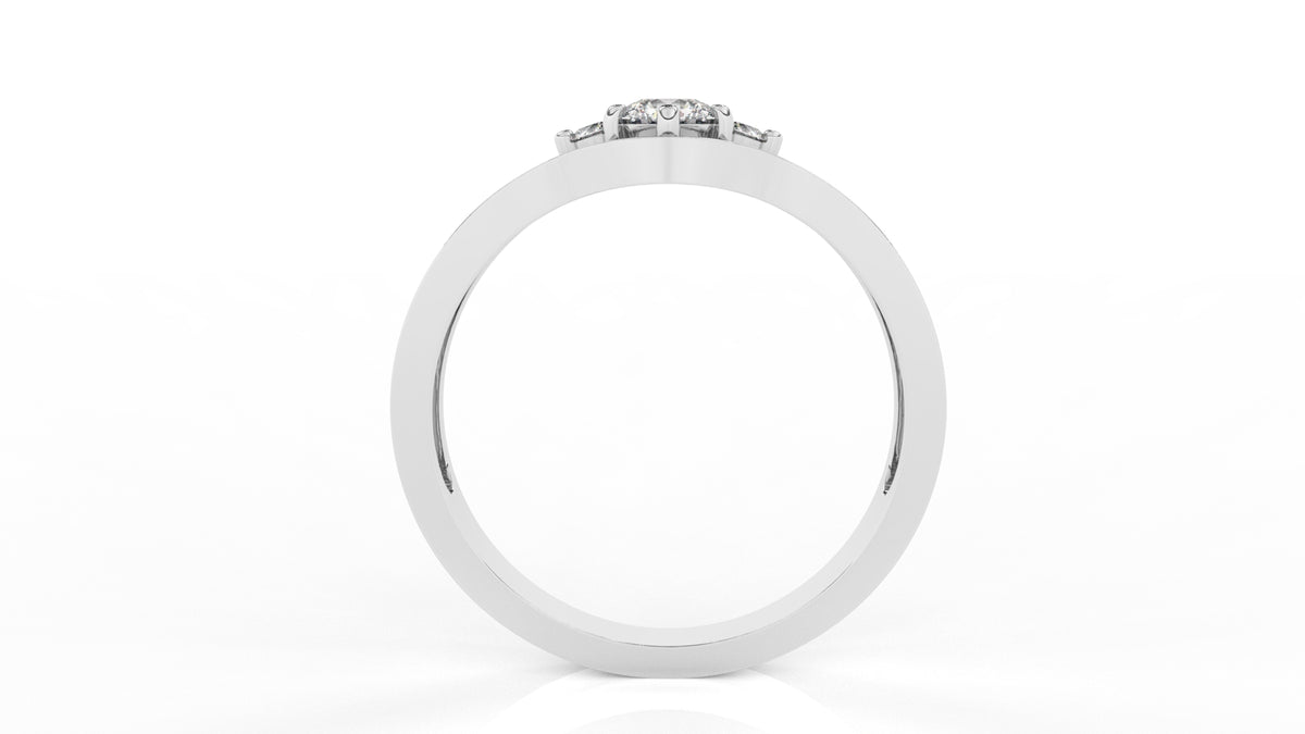 Silver ring with diamond GLAM NYC