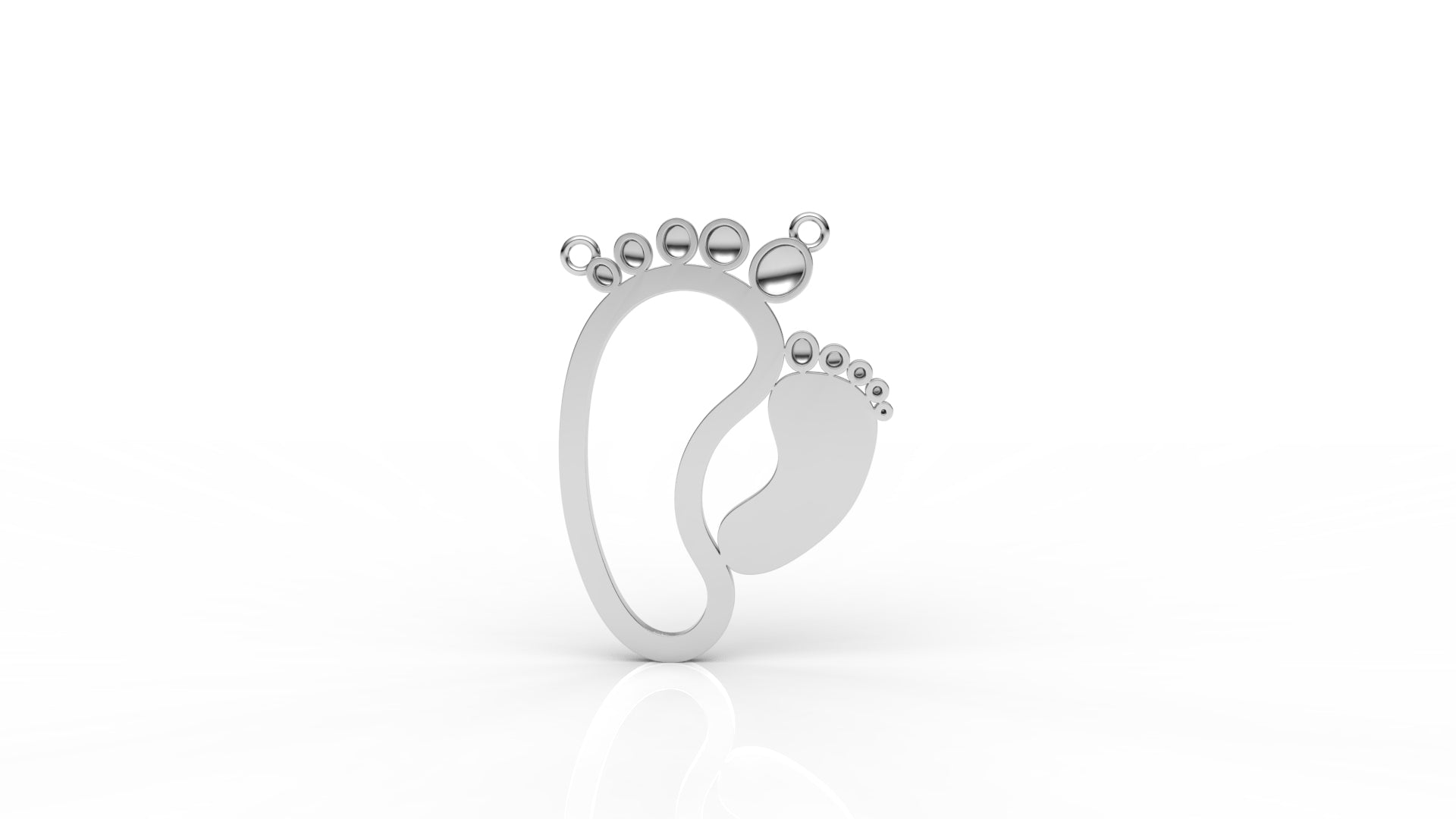 Iced Baby Footprint Pendant – 1.33 CT Diamond Accent | Sterling Silver