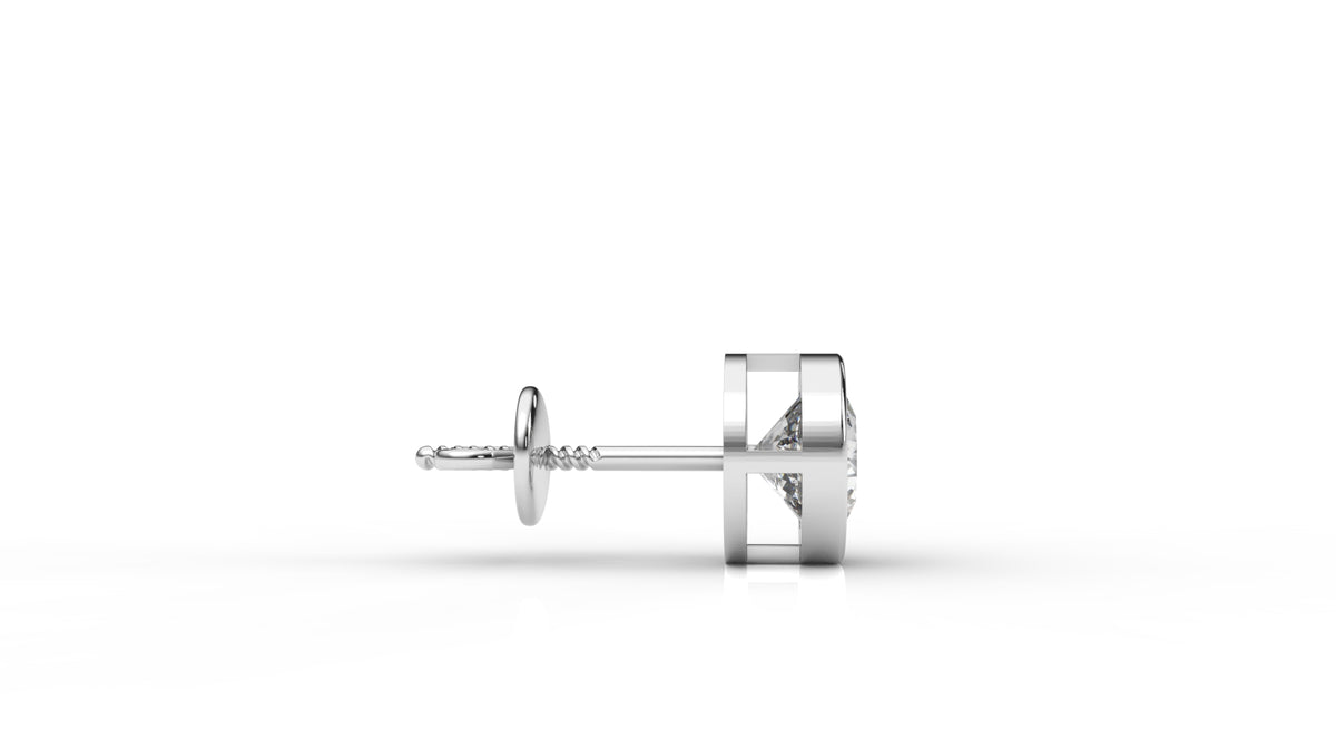 4.00 CTW Round Diamond Bezel Stud Earrings