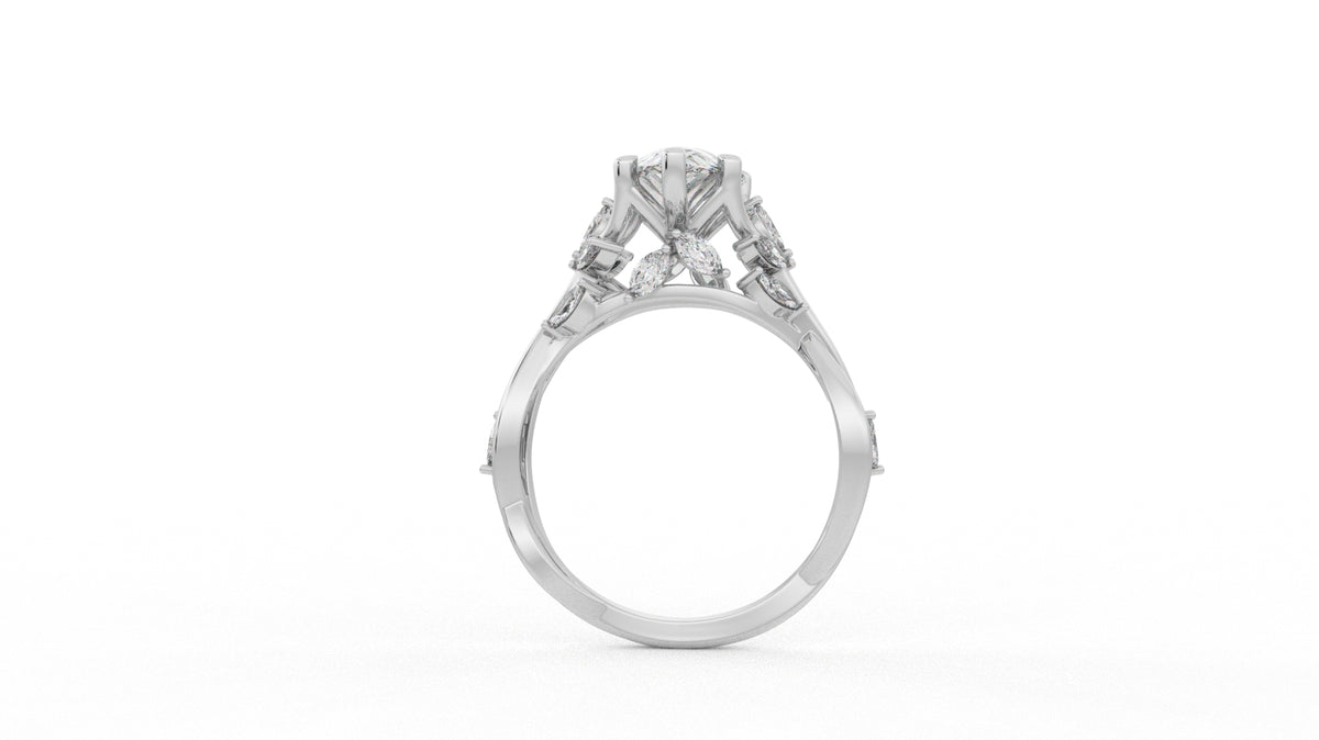 1.98 CTW Pear Cut Diamond Three Stone Engagement Ring