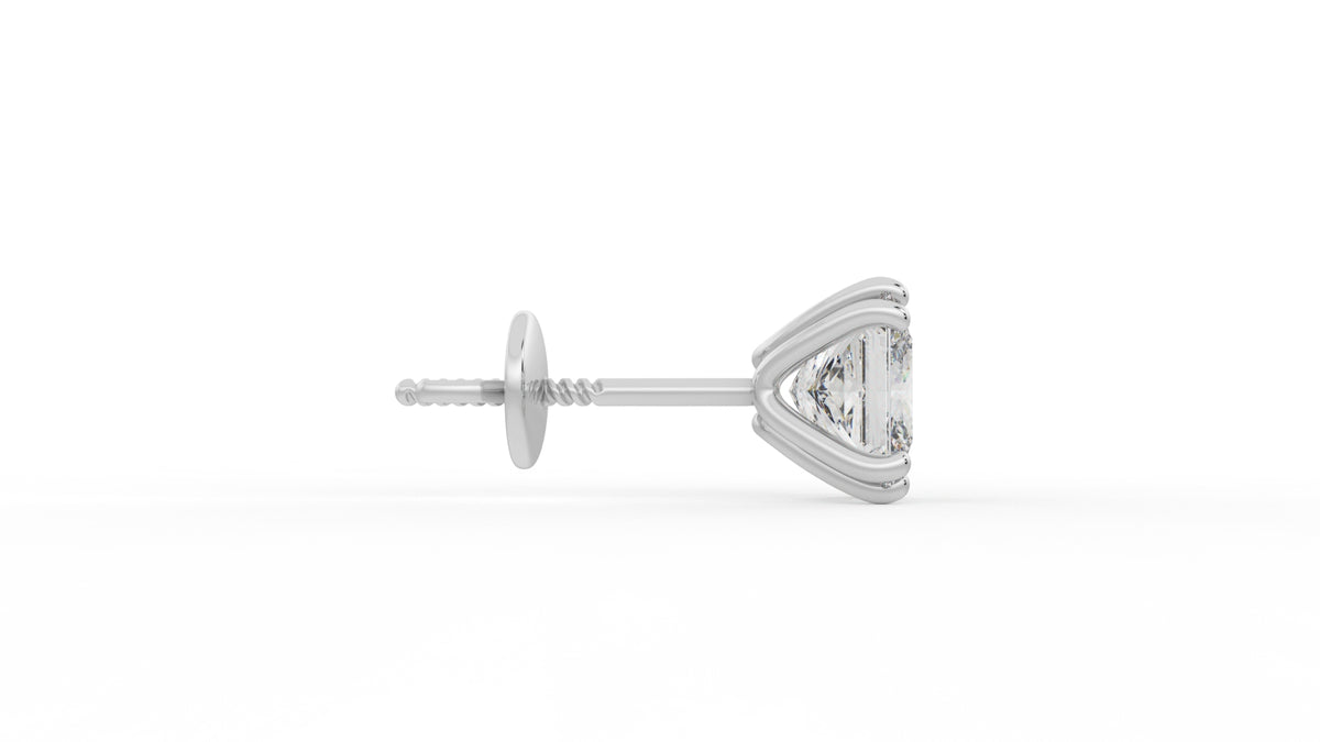 3.50 CTW Princess Cut Diamond Stud Earrings