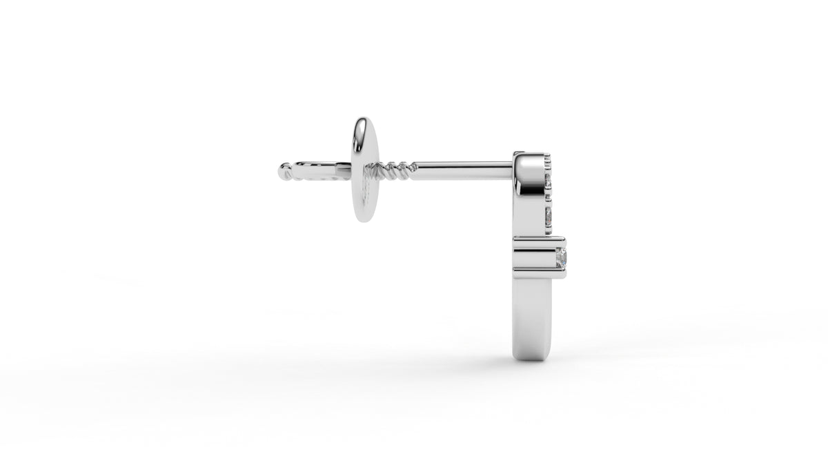 0.20 CTW Diamond Oval Link Stud Earrings