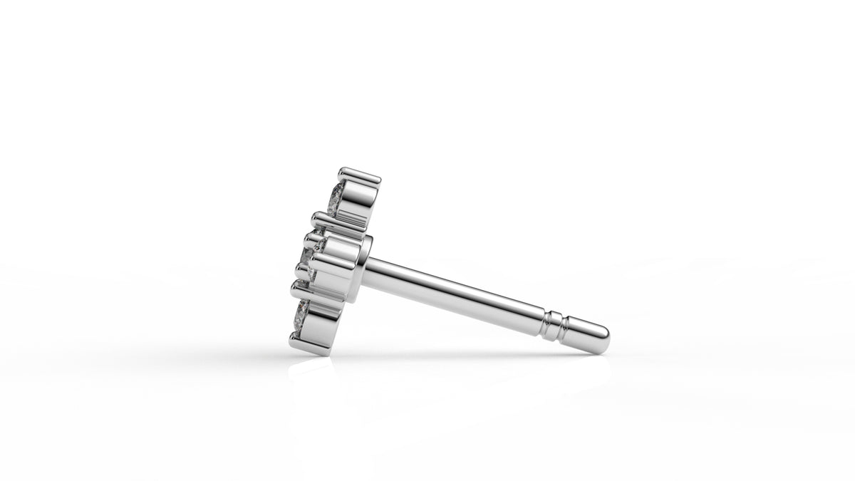 Classic Diamond Cluster Cross Stud Earrings