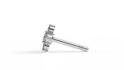 Classic Diamond Cluster Cross Stud Earrings