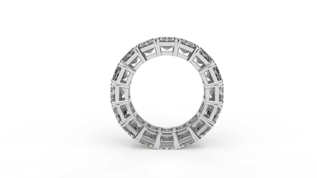 12 CTW Emerald Cut Diamond Eternity Wedding Band