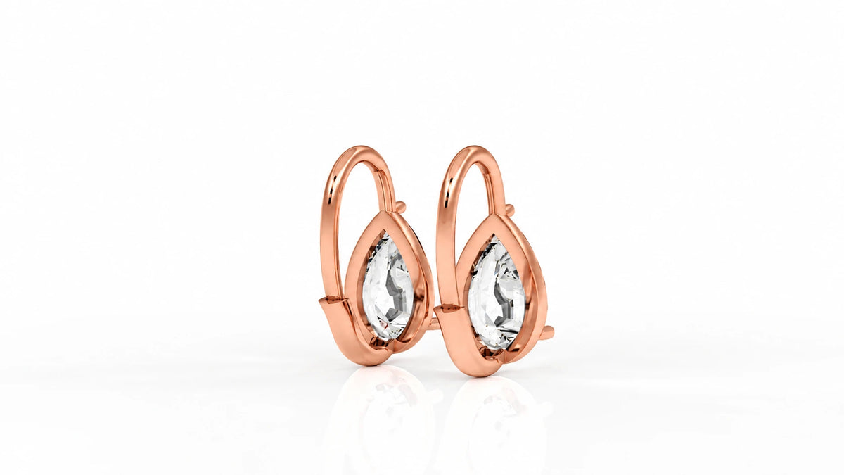 5.00 CTW Lab-Grown Diamond Drop Earrings rose gold back view