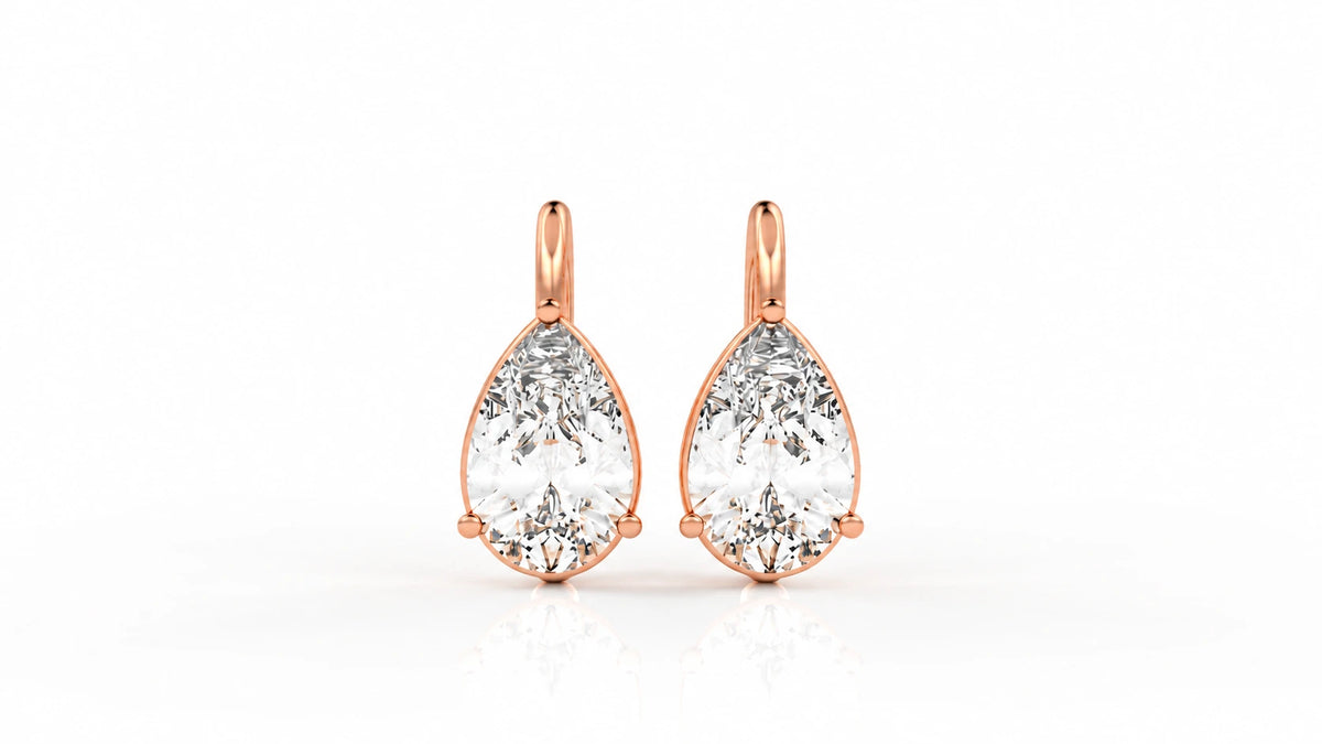 5.00 CTW Lab-Grown Diamond Drop Earrings rose gold front view