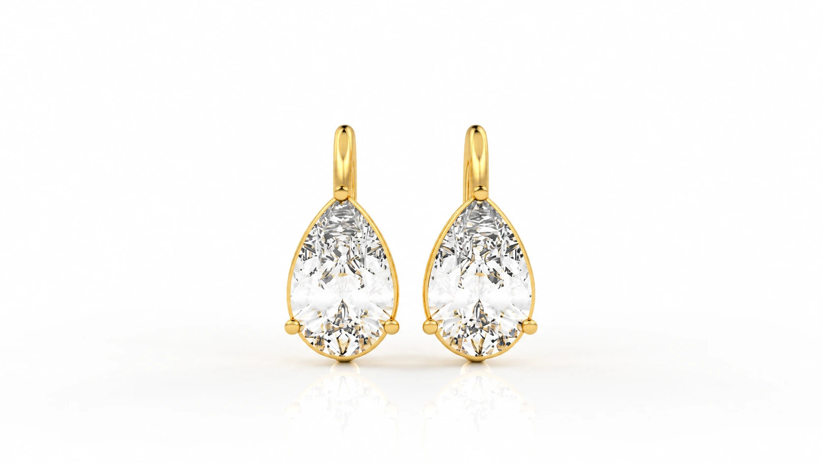 5.00 CTW Lab-Grown Diamond Drop Earrings yellow gold front view