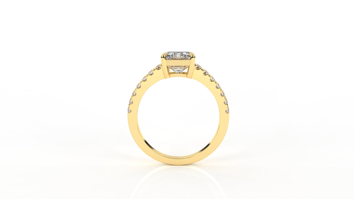 Gold ring with a diamond GLAM NYC
