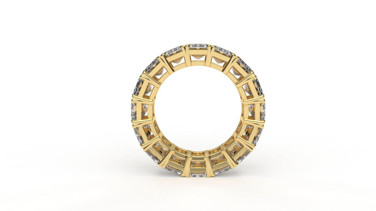 12 CTW Emerald Cut Diamond Eternity Wedding Band