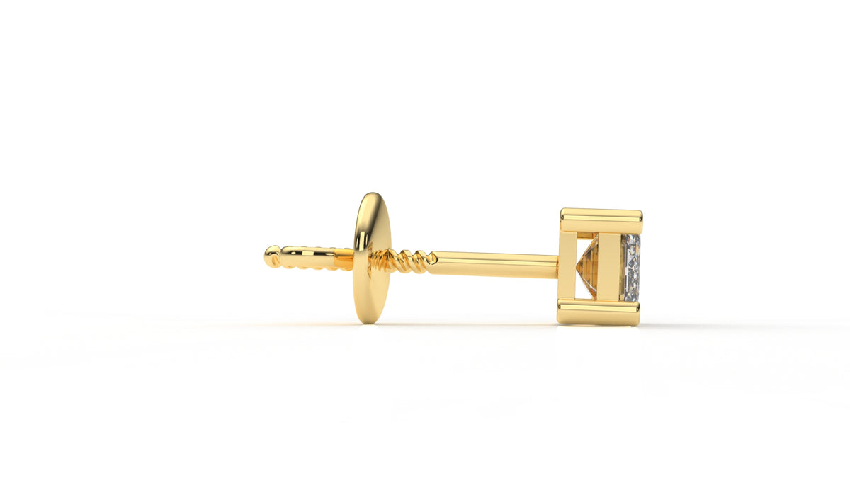 Emerald-Cut Diamond Stud Earrings