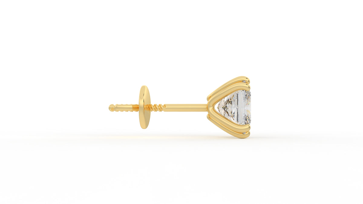 3.50 CTW Princess Cut Diamond Stud Earrings