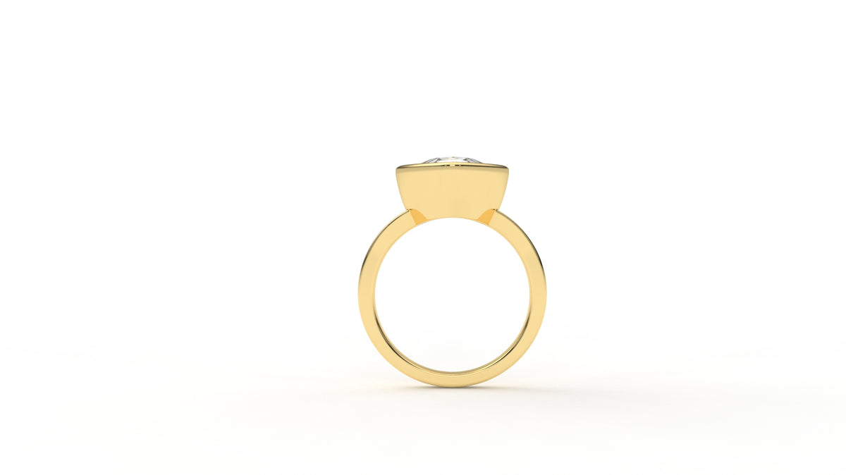6.20 CTW Pear Cut Diamond Bezel Solitaire Engagement Ring