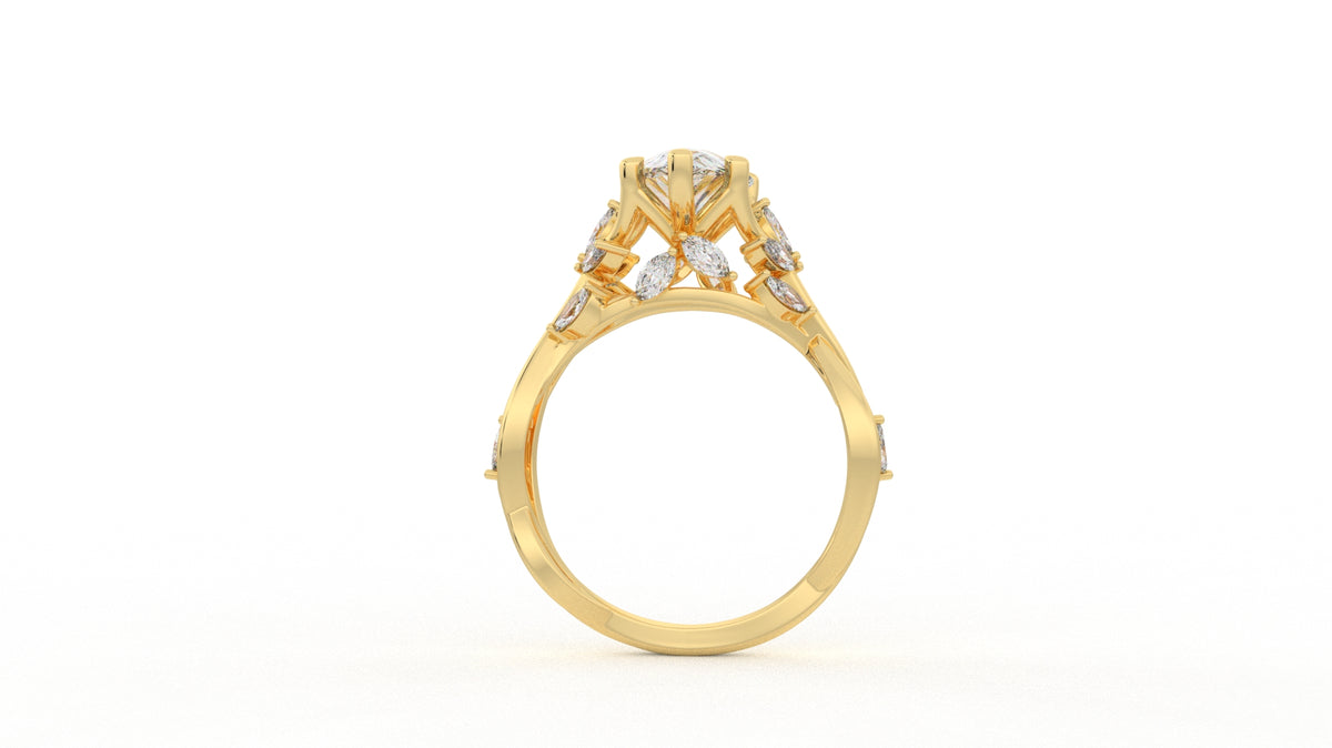1.98 CTW Pear Cut Diamond Three Stone Engagement Ring