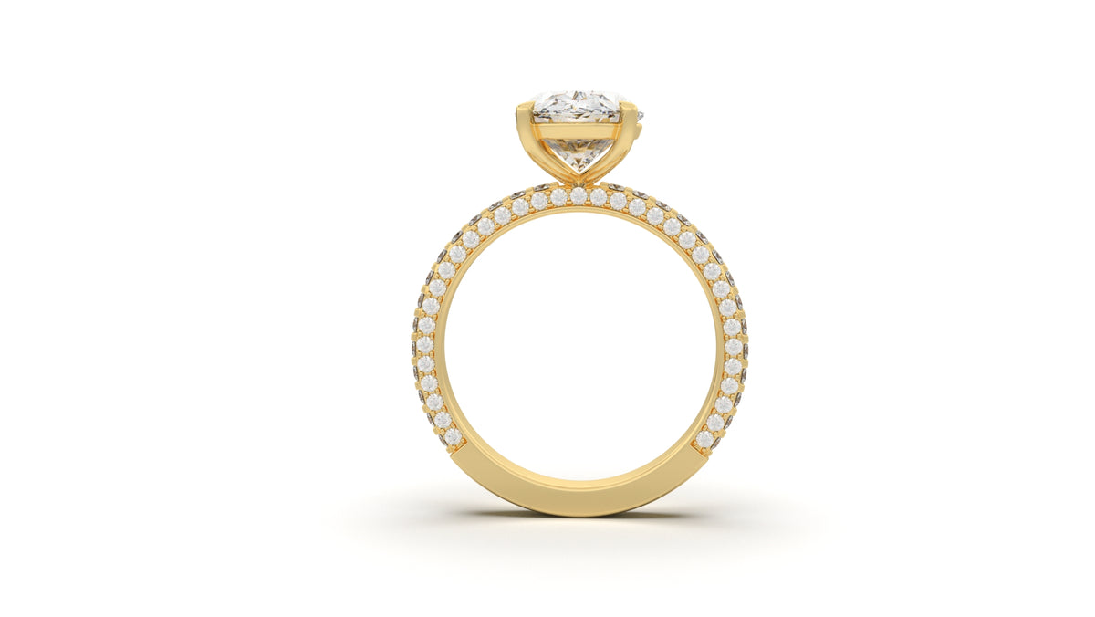 3.76 CTW Oval Diamond Pavé Engagement Ring