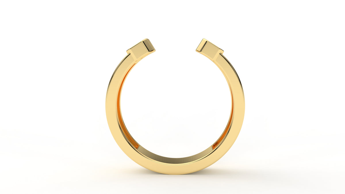 0.45 CTW Diamond Open Cuff Baguette Ring