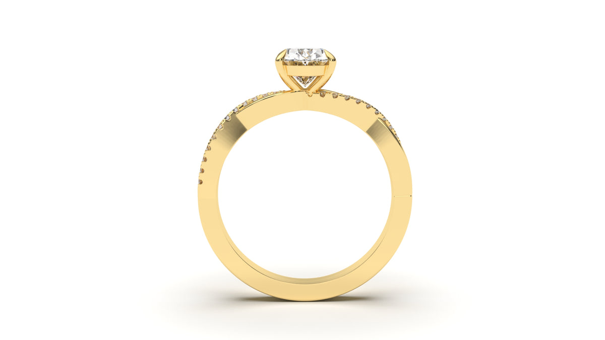 1.125 CTW Oval Diamond Split Shank Engagement Ring
