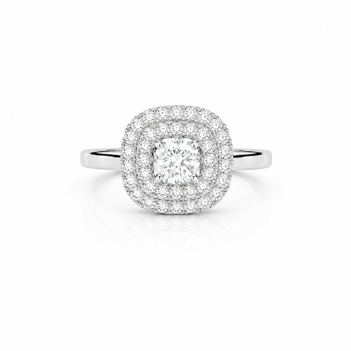 Round Halo Diamond Engagement Ring – 0.73 CTW