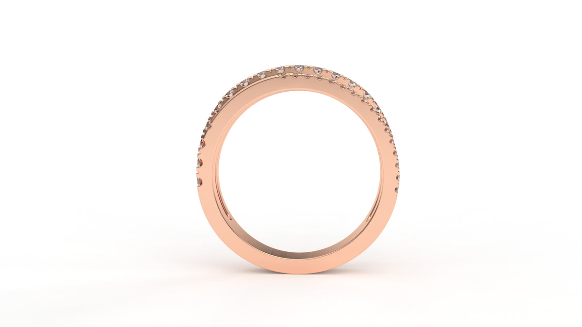 0.67 CTW Diamond Triple Row Wedding Band