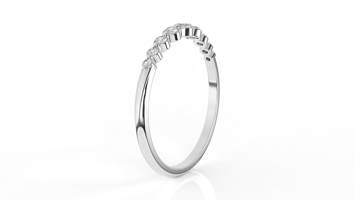 Silver ring with small diamonds GLAM NYC